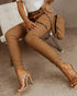 Zipper Pocket Design Casual Pants Without Belt